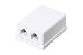 Розетка телефонная  RJ-11(6p4c), двойная, внешняя, белая, TWIST