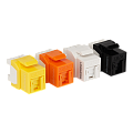 Модуль Keystone, RJ45, неэкранированный, кат.5E, со встроенной шторкой, 180 градусов, оранжевый