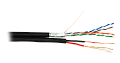 Кабель F/UTP 4 пары, Кат.5e, одножильный, медный, с силовым каб. 2,50мм2, внешний, PE, черный, 305м