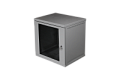 Шкаф настенный 12U (600х450х600) разборный, дверь стекло, серый