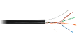 Кабель U/UTP 4 пары, Кат.5е, медный, внешний, PE -40, с тросом, черный, 305м