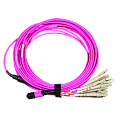 Сборка кабельная MPO-12LC, 12 волокон OM4, низкие потери, LSZH, 2 м, розовая