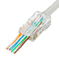 Коннектор RJ-45 (8p8c) UTP кат 5е универсальный, со сквозным отверстием, для одножильного и многожильного кабеля, 100шт TWIST.