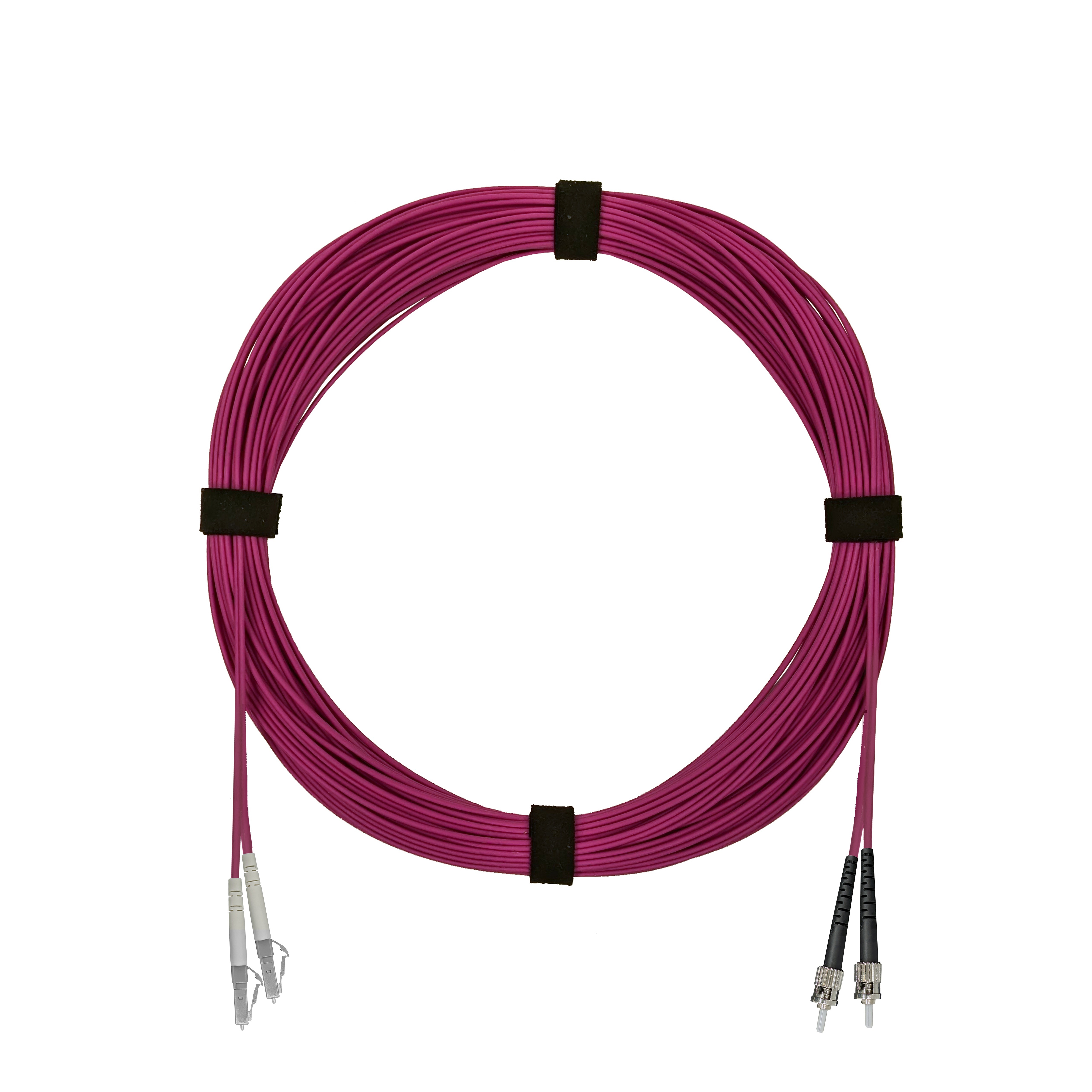 Патч-корд оптический армированный бронированный LC/UPC-ST/PC MM (OM4) Duplex 3.0mm LSZH, 10 м
