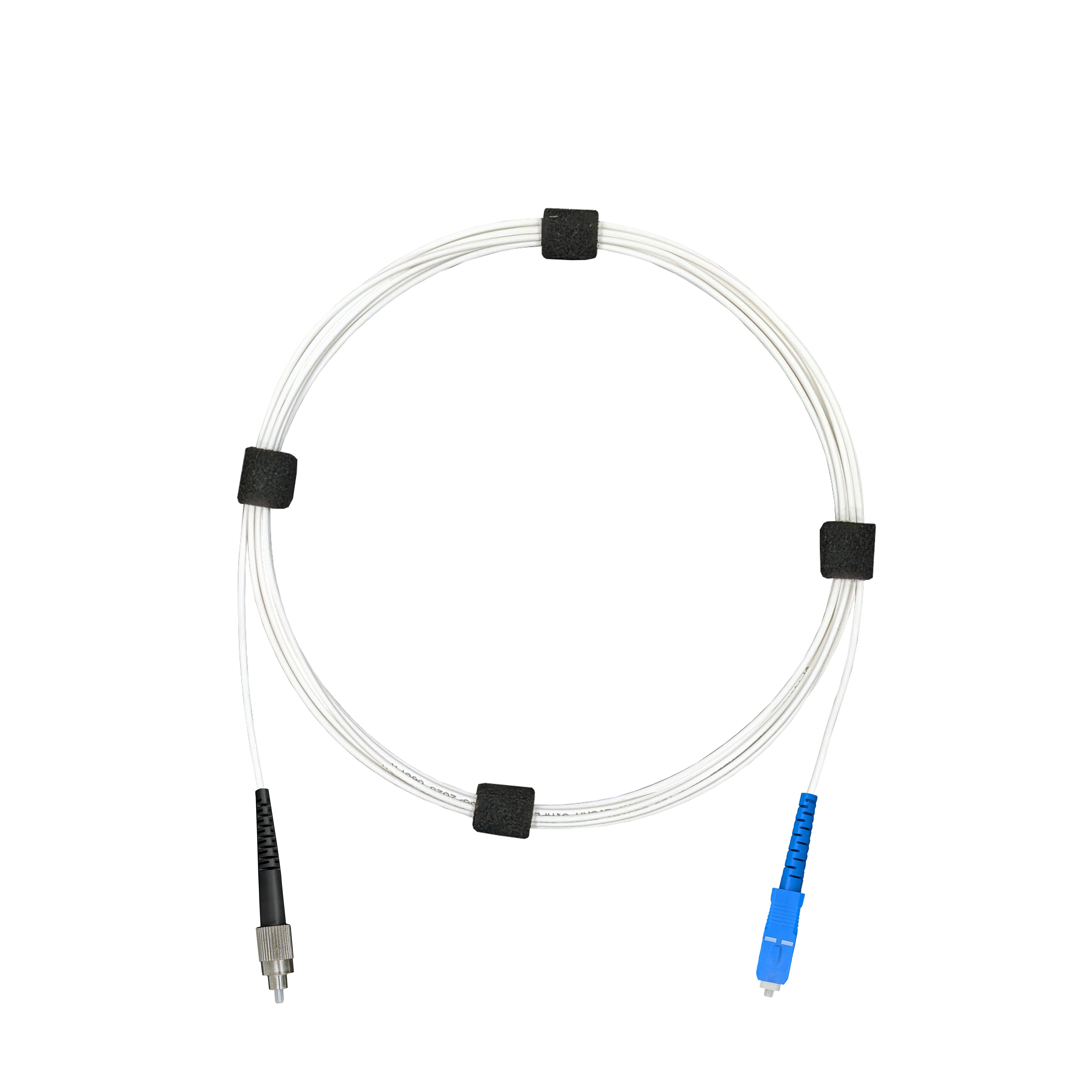 Патч-корд оптический армированный бронированный FC/UPC-SC/UPC SM (G.657A1) Simplex 3.0mm LSZH, белый, 100 м