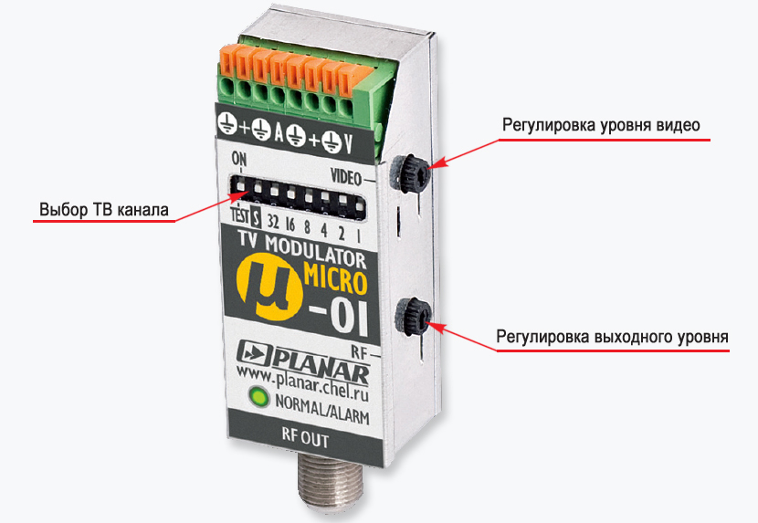 Органы управления модулятора Micro