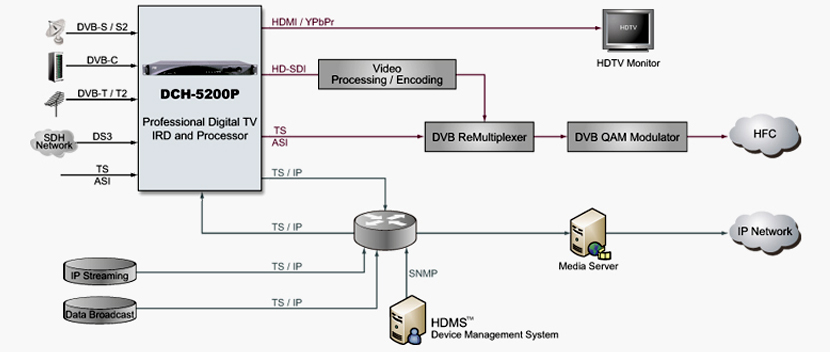 Функциональная схема цифрового приемника DCH-5200P